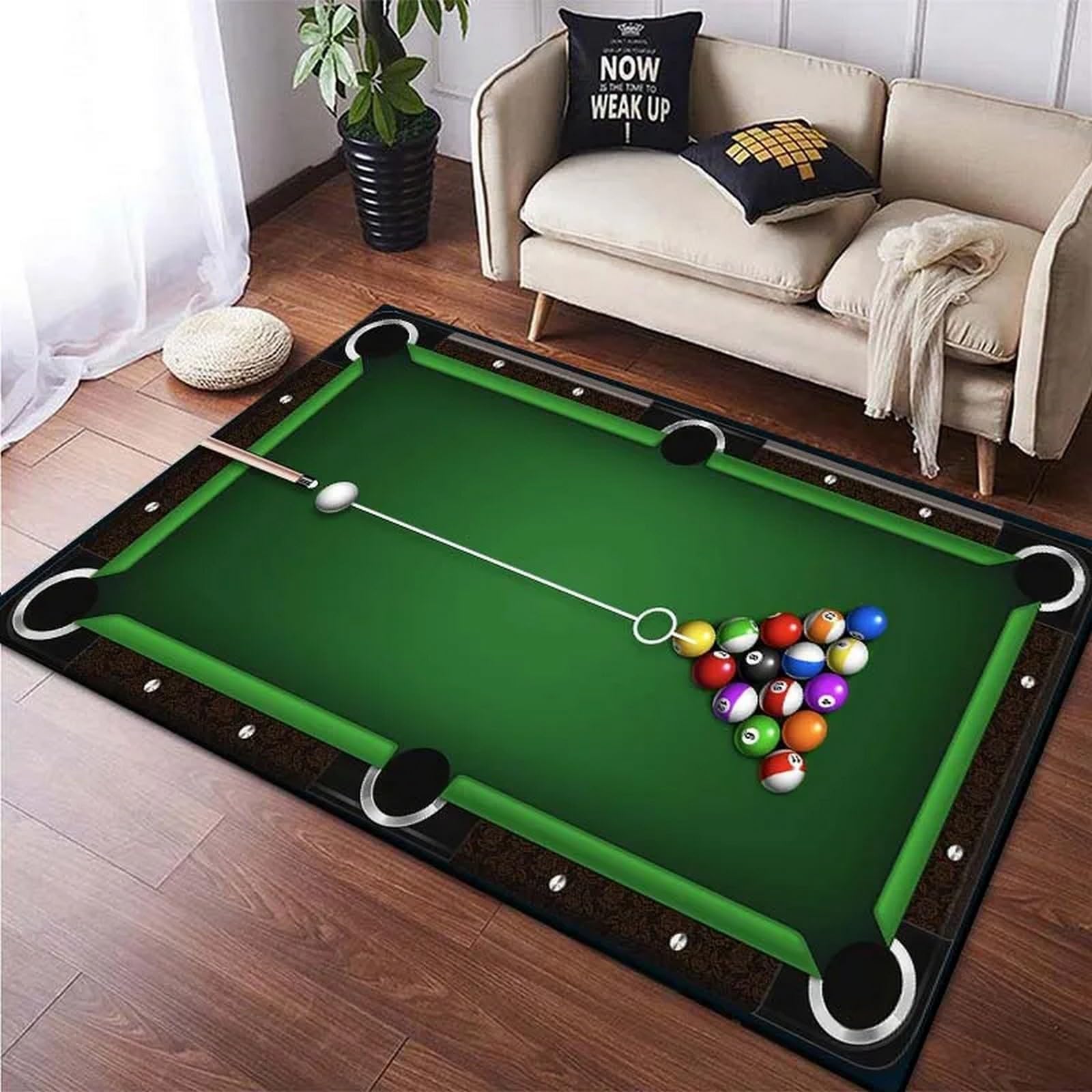 Billiards Area Rug, Ball Game  - огляд і ціна Outdoor Sport Area